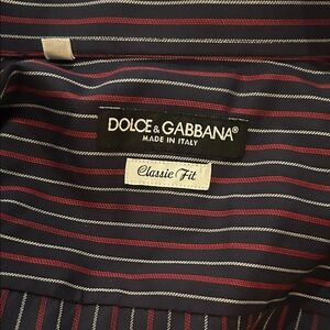 Dolce & Gabbana Navy and Red Striped Shirt